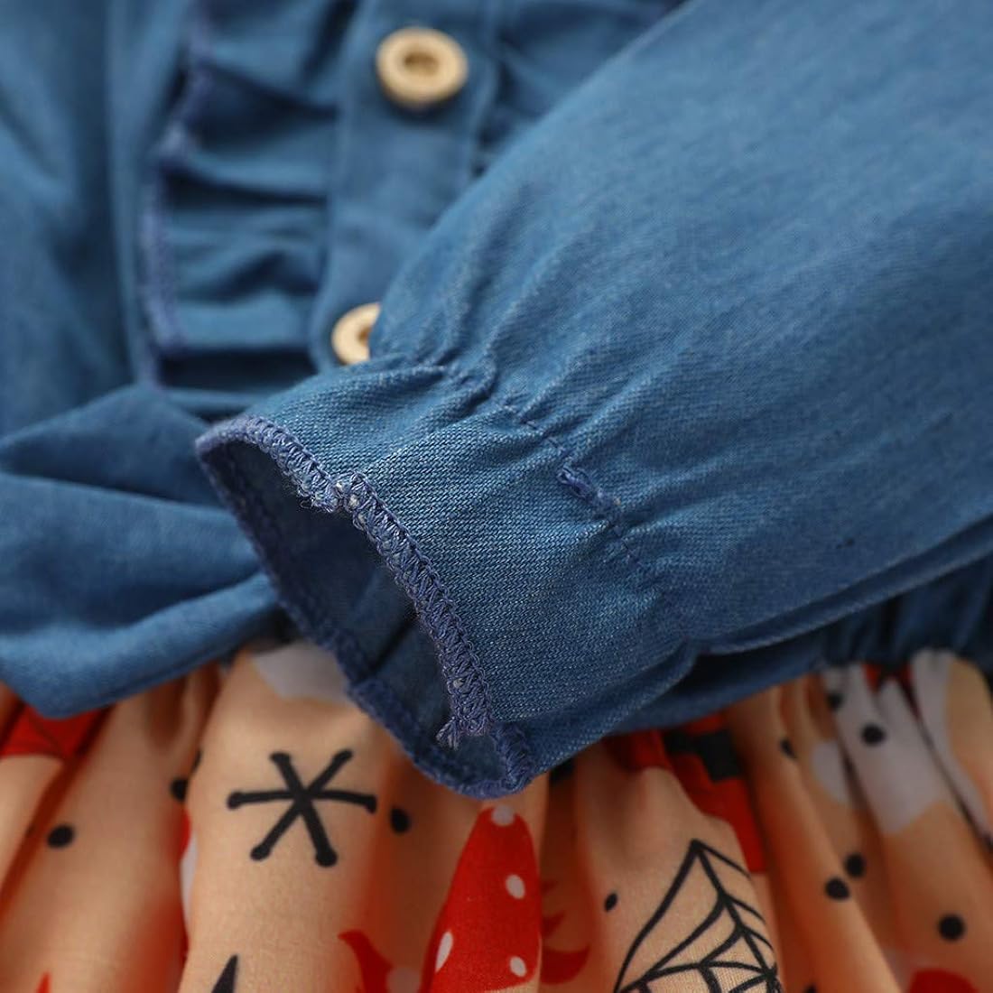 FINAL SALE-Baby Girl Halloween Denim Dress