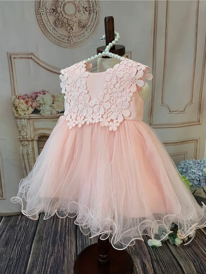 Baby Girl elegant Costumes Sleeveless Solid Tulle Formal Dresses