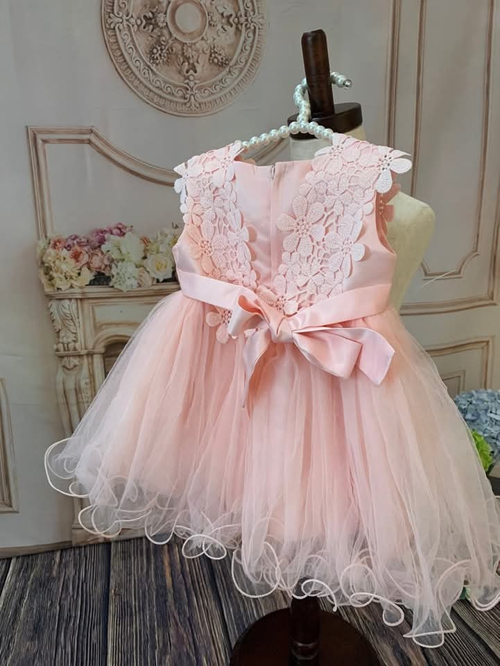 Baby Girl elegant Costumes Sleeveless Solid Tulle Formal Dresses