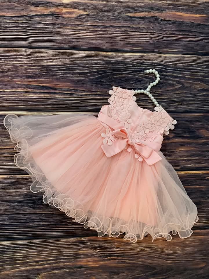 Baby Girl elegant Costumes Sleeveless Solid Tulle Formal Dresses