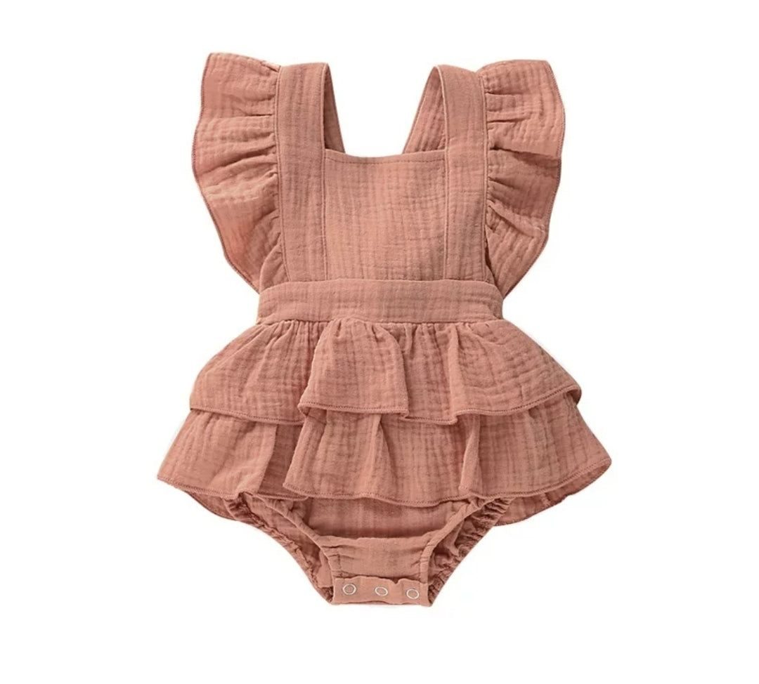 Baby Ruffled Solid Layered Design Bodysuit
