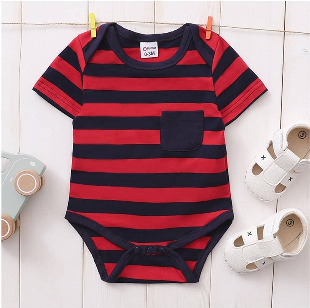 Baby Striped Pocket Design Romper