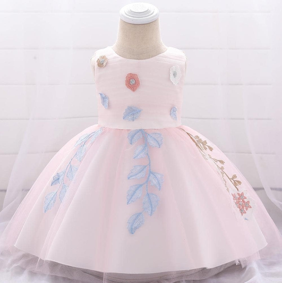 Leaf Print Sleeveless Party Dress