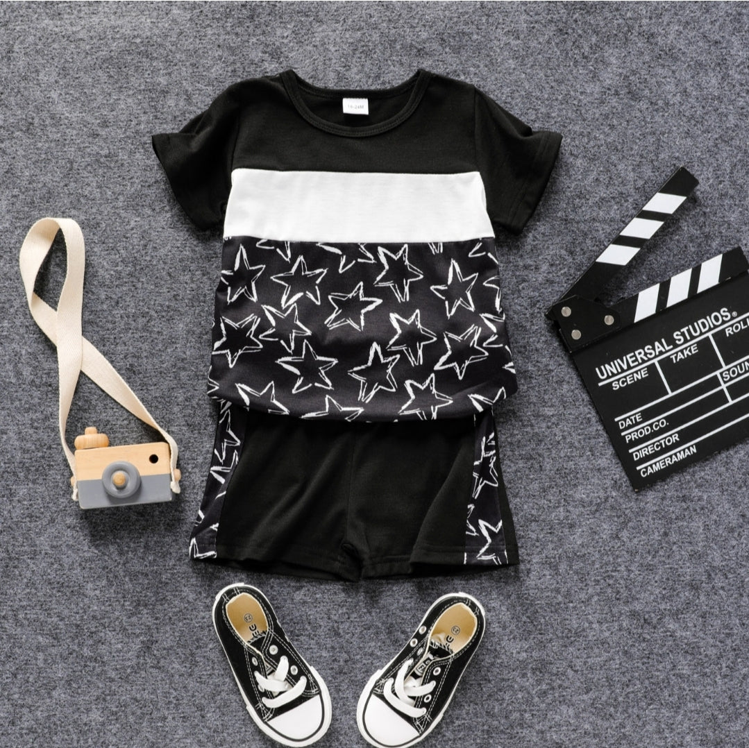 2pcs Baby Boy Short-sleeve casual Stars Baby's Sets