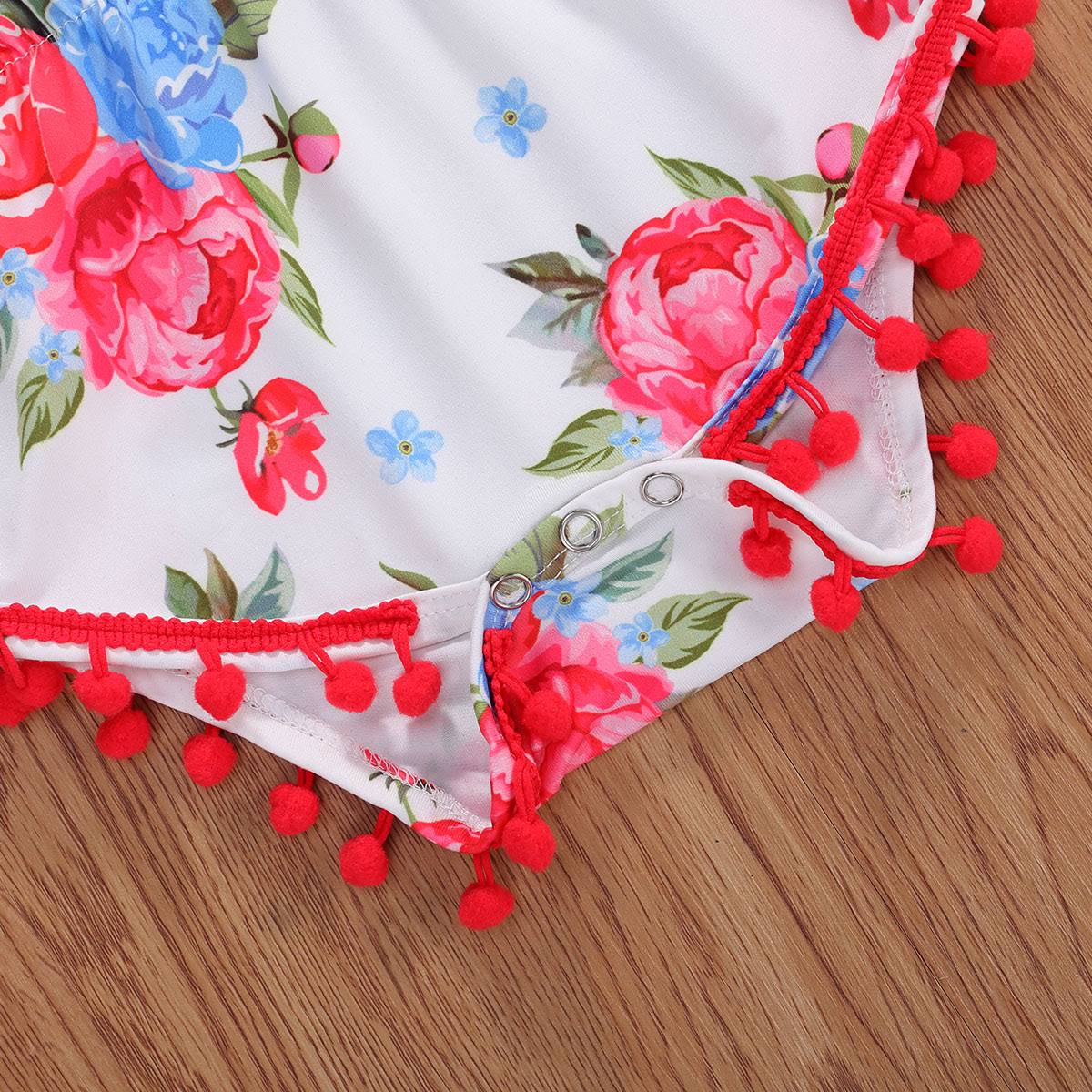 Baby Girl Floral Print Pretty Sleeveless Jumpsuit