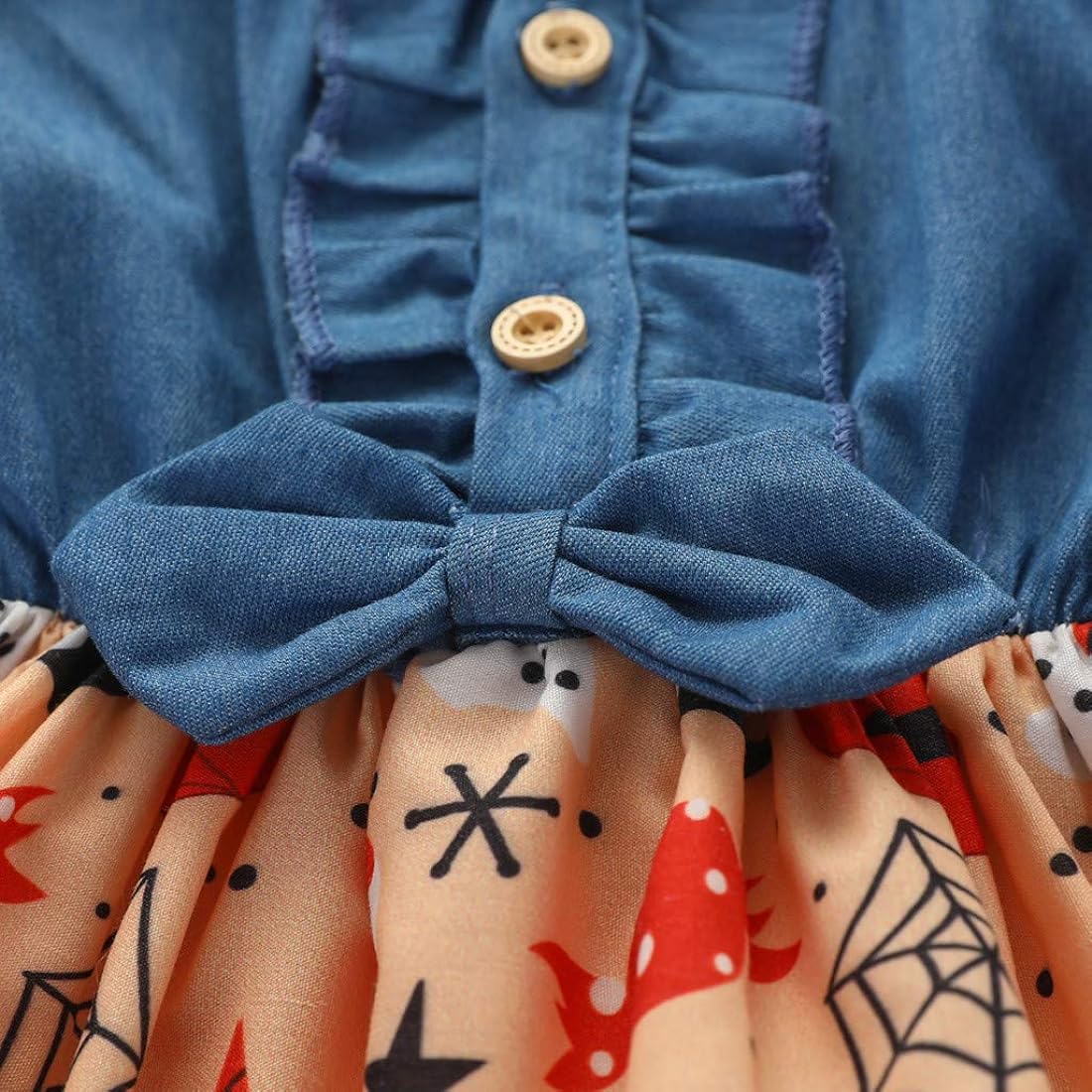 FINAL SALE-Baby Girl Halloween Denim Dress