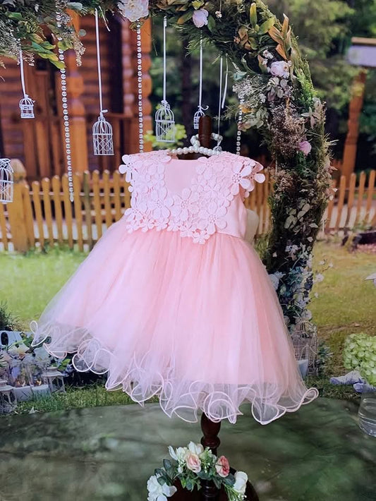 Baby Girl elegant Costumes Sleeveless Solid Tulle Formal Dresses